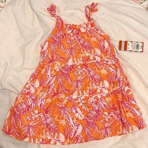 Tropical Orange and Pink Sundress